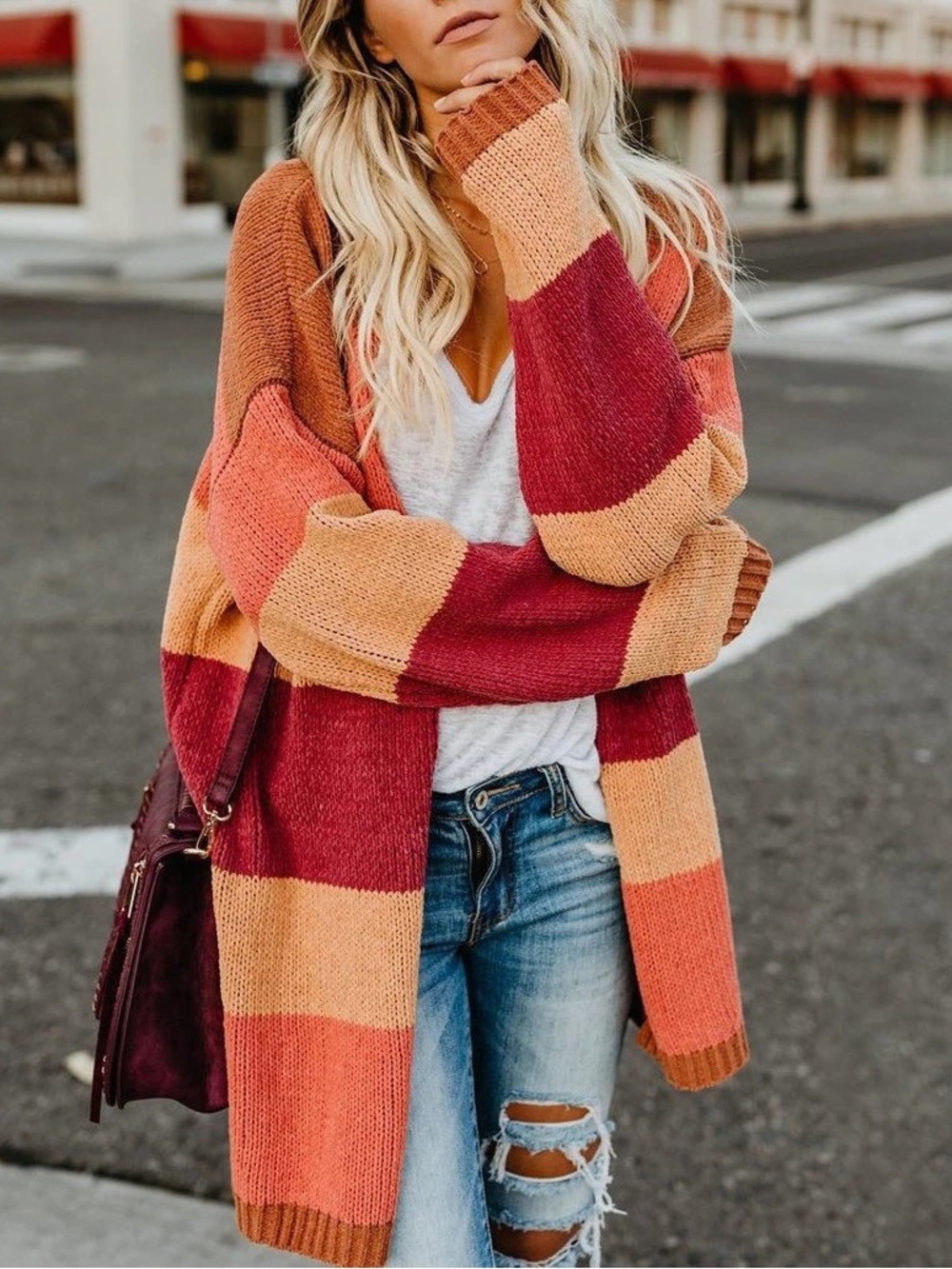 Vici Fall Colorblock Soft Cozy Cardigan